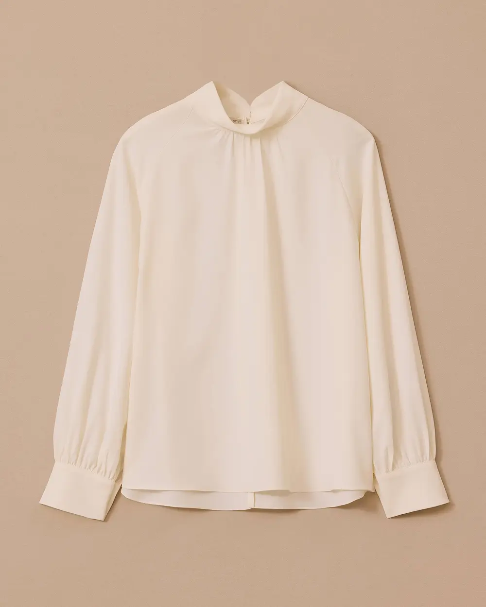 Stand Collar Pleated Detailed Blouse