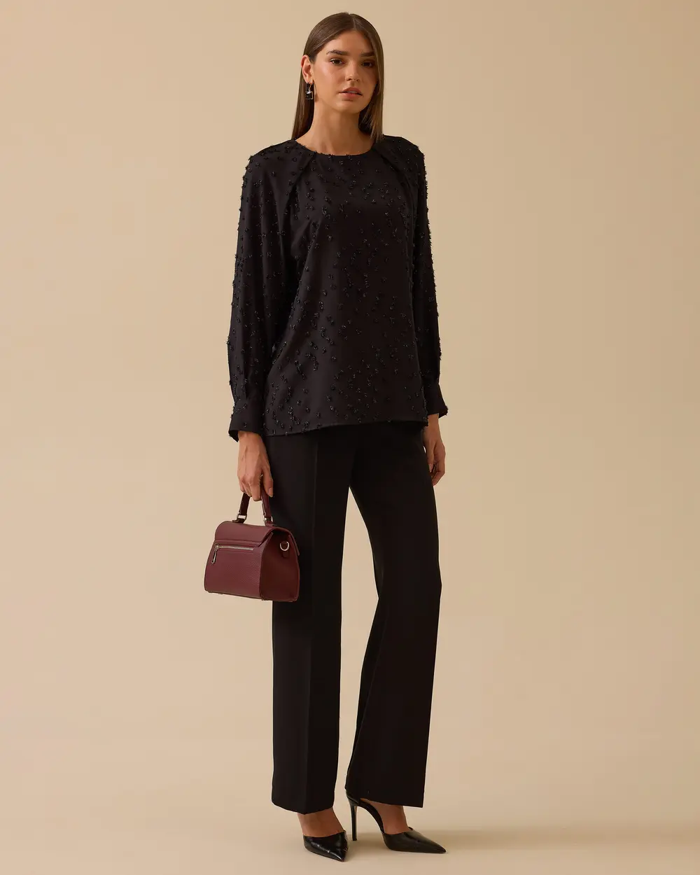 Kabartma Desenli Bluz