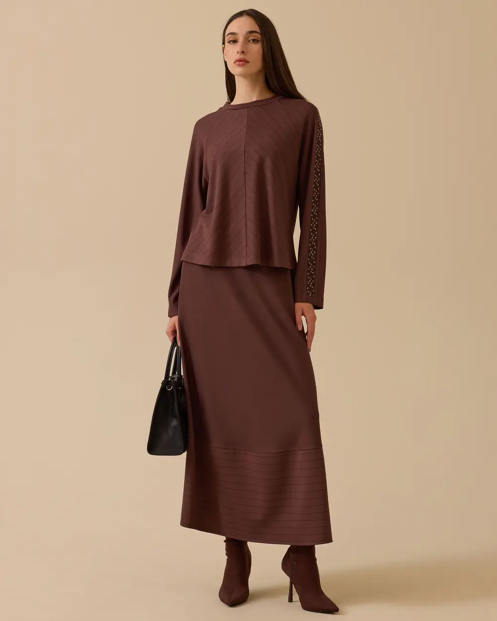 Çizgili Kol Detaylı Bluz