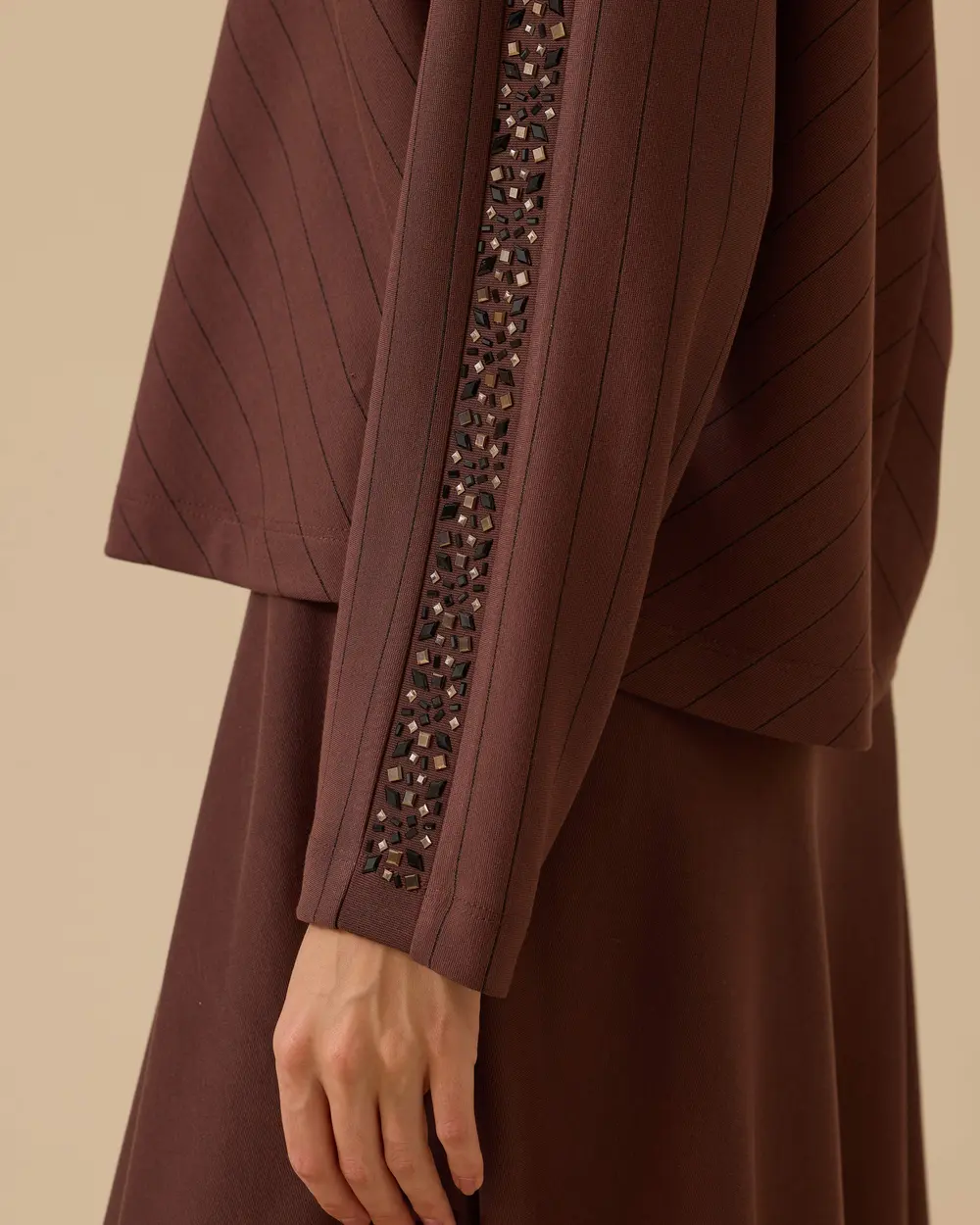 Çizgili Kol Detaylı Bluz