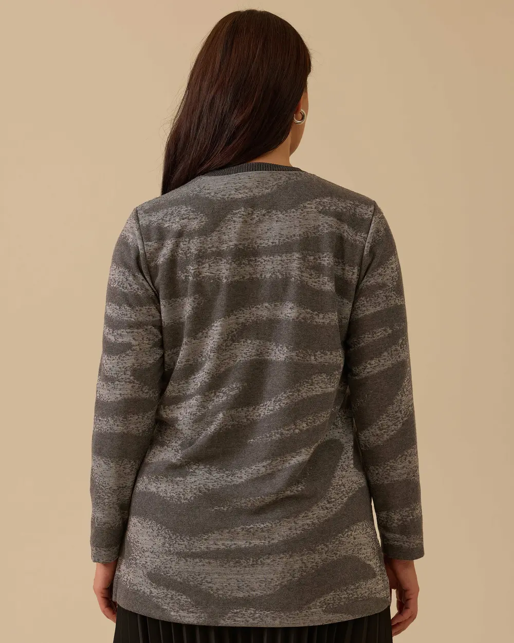 Büyük Beden Boncuk İşlemeli Desenli Bluz