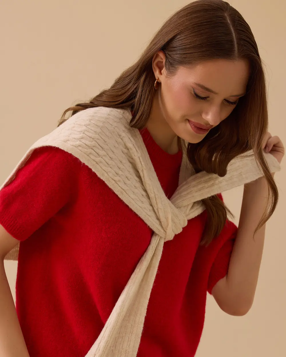Knitted Pattern Shoulder Shawl