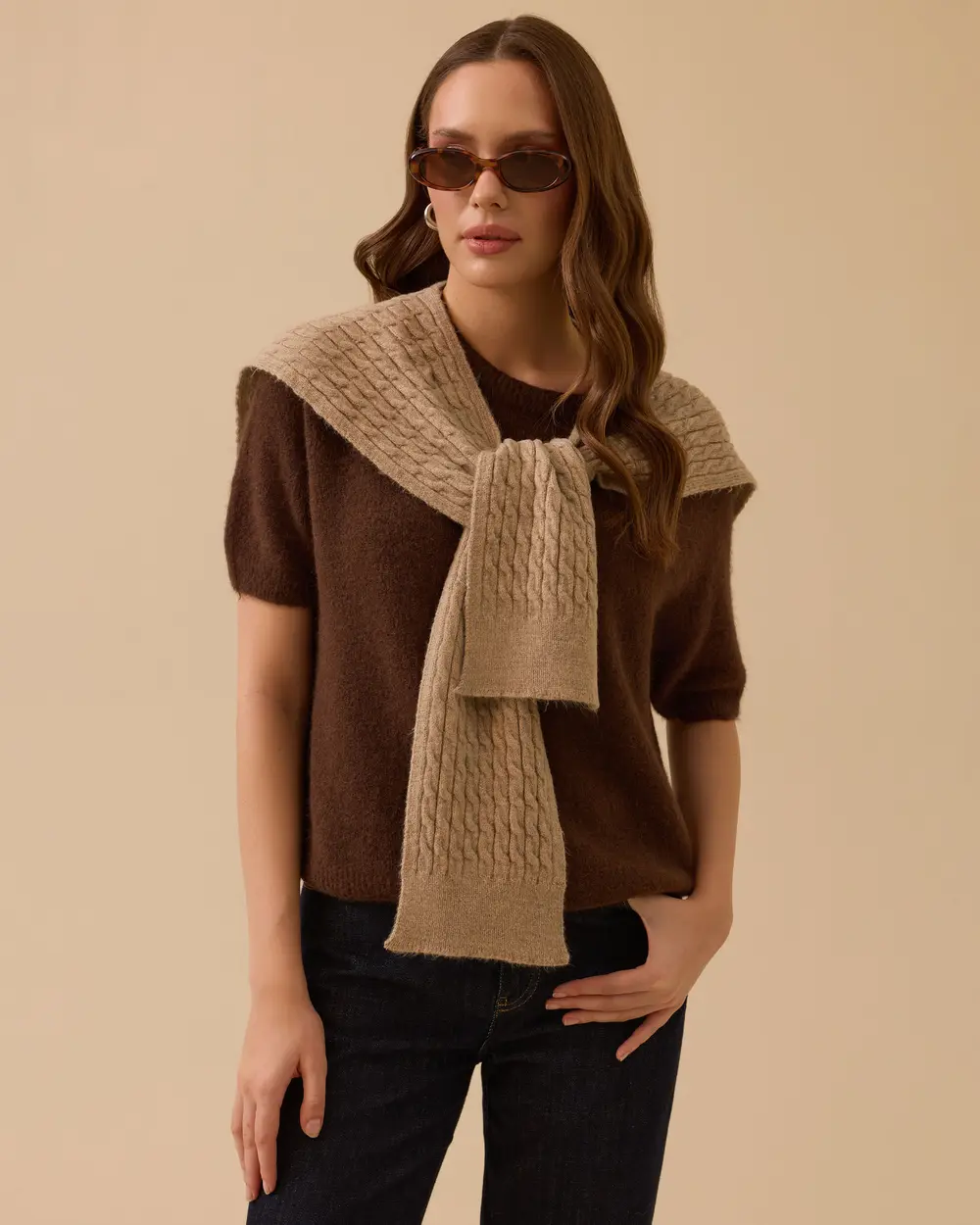 Knitted Pattern Shoulder Shawl