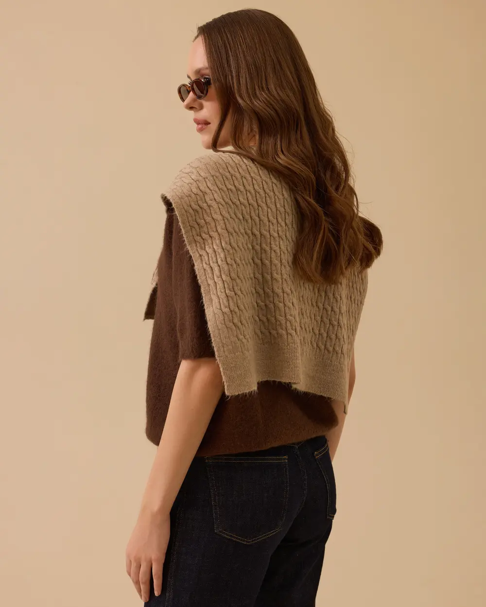 Knitted Pattern Shoulder Shawl