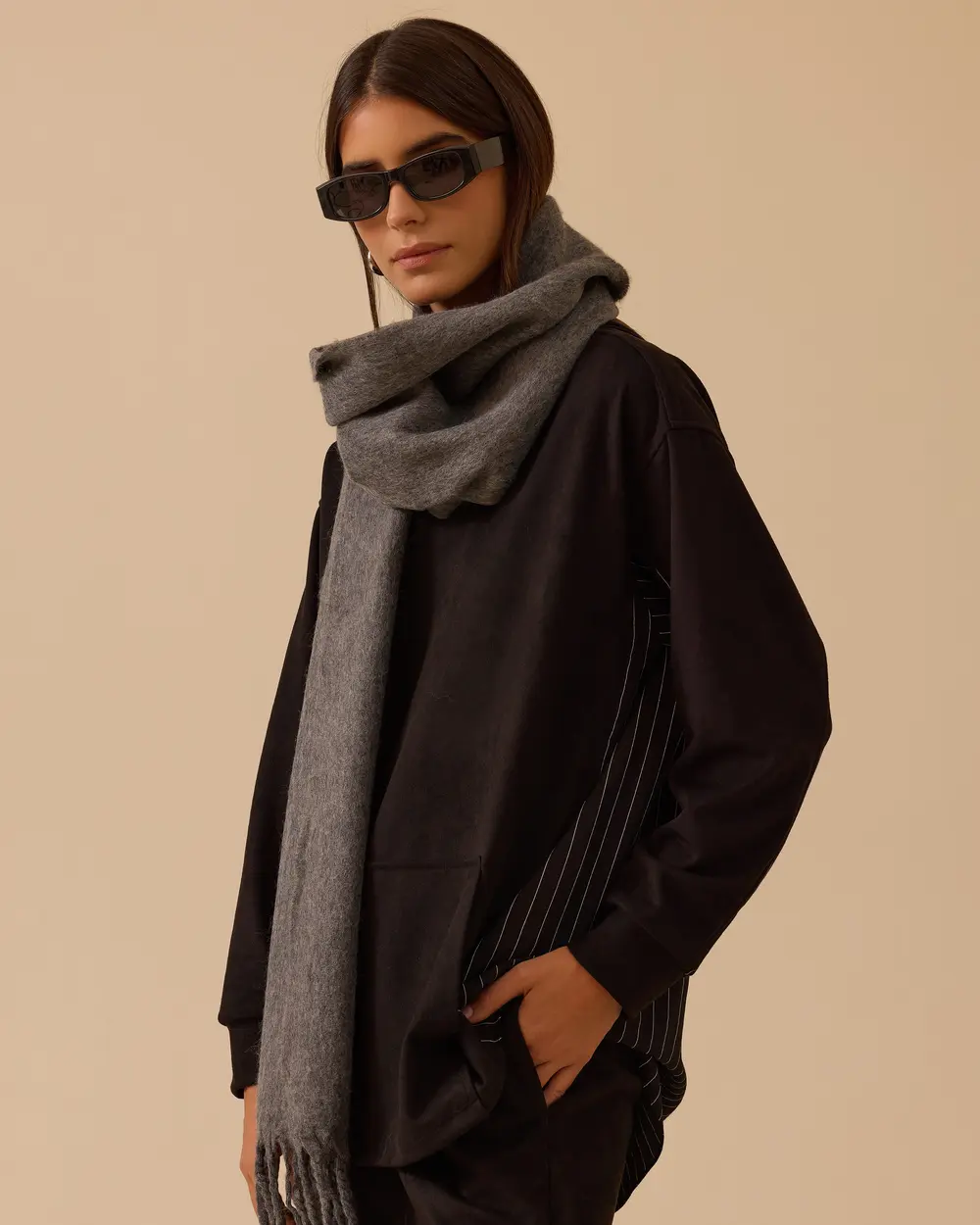 Püsküllü Kalın Şal