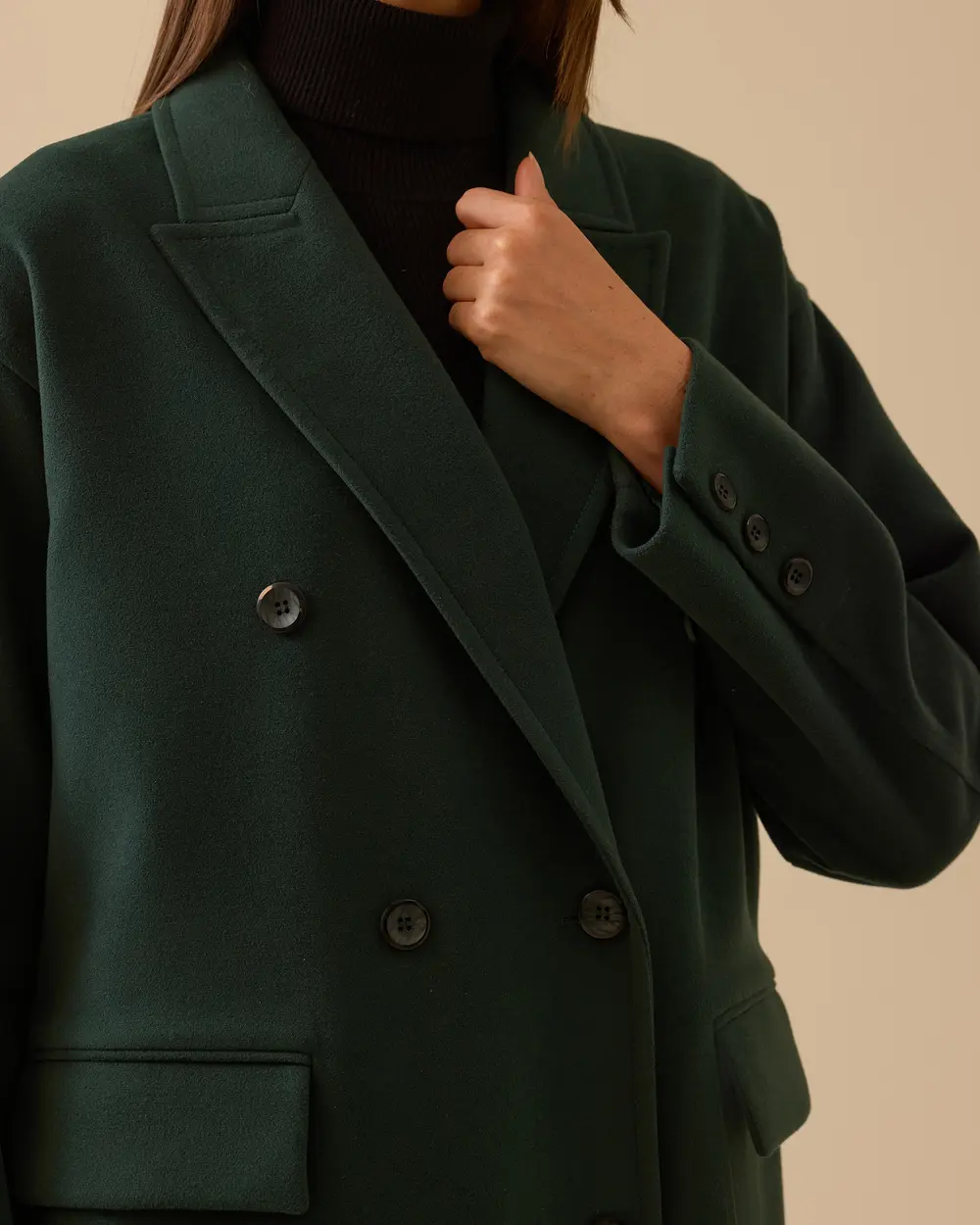 Düğmeli Uzun Kaşe Kaban