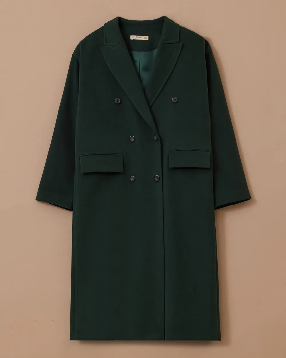 Buttoned Long Cashmere Coat