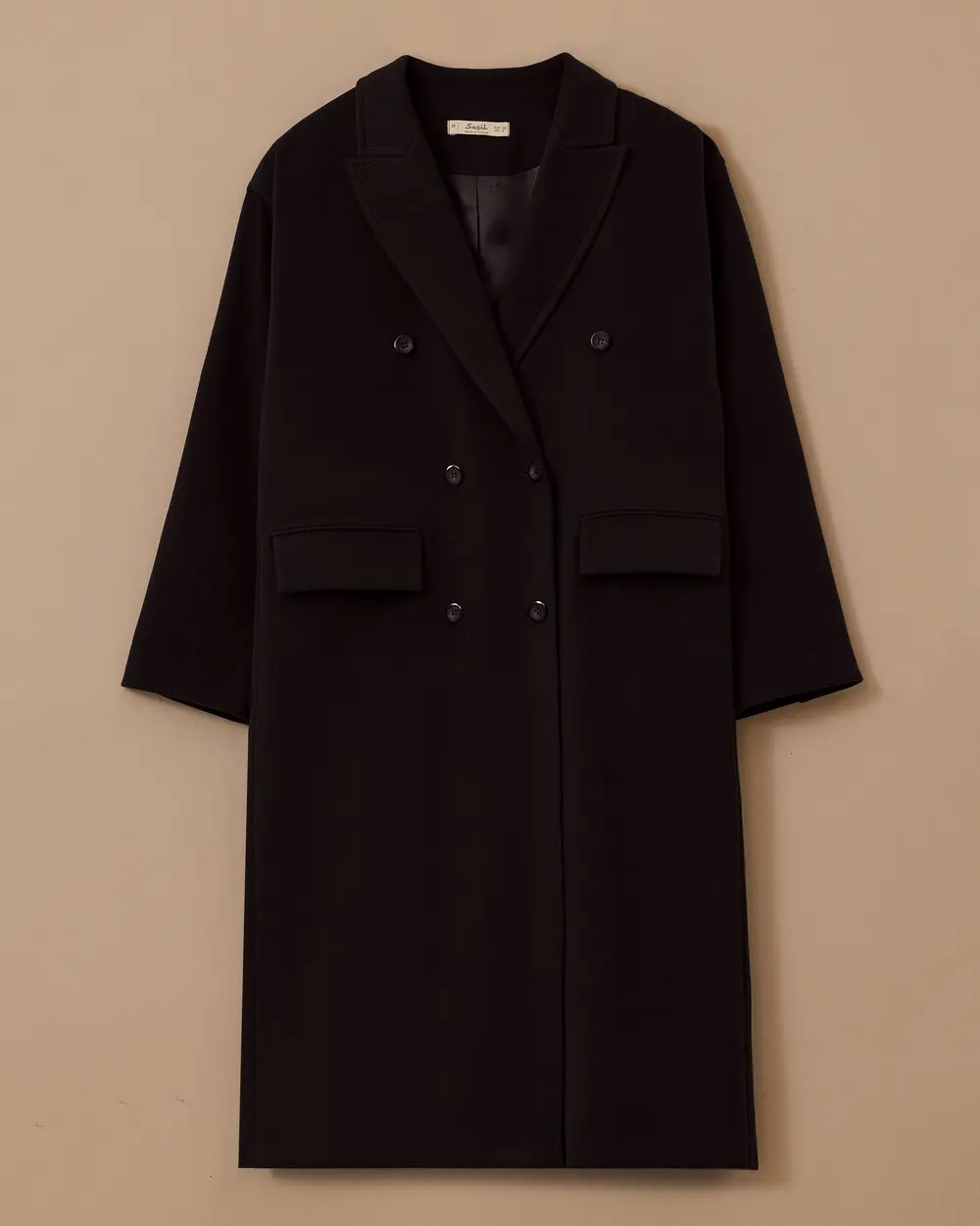 Buttoned Long Cashmere Coat
