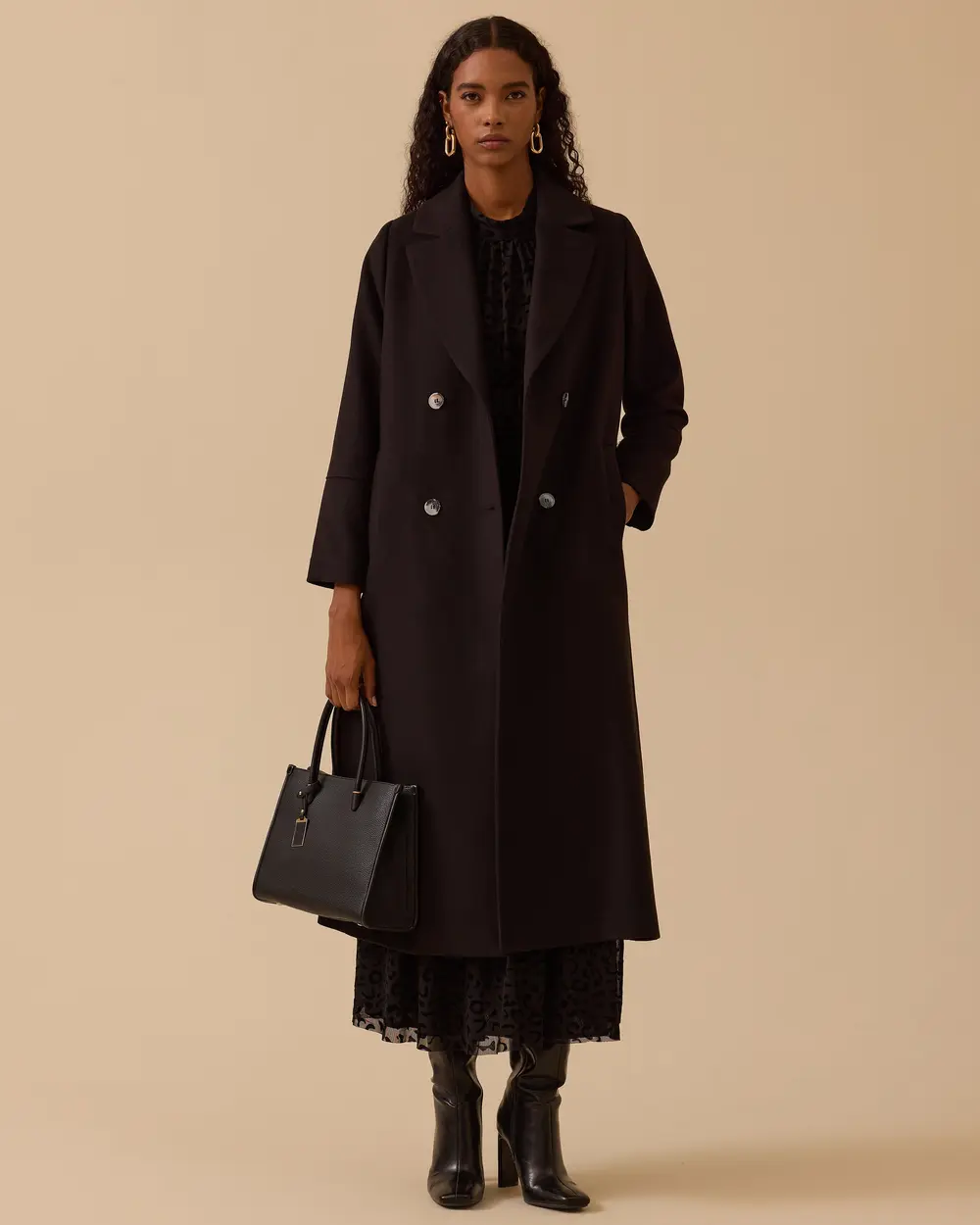 Kruvaze Uzun Klasik Kaban