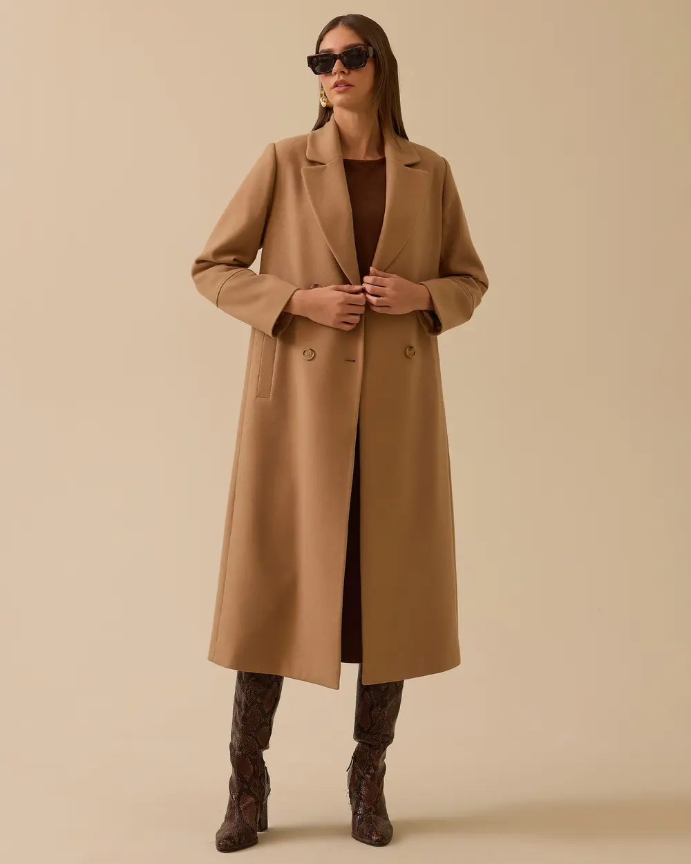 Kruvaze Uzun Klasik Kaban