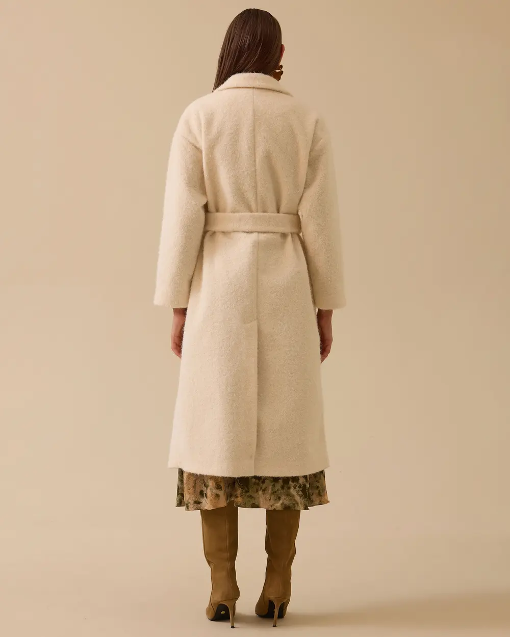 Kuşaklı Kruvaze Uzun Kaban