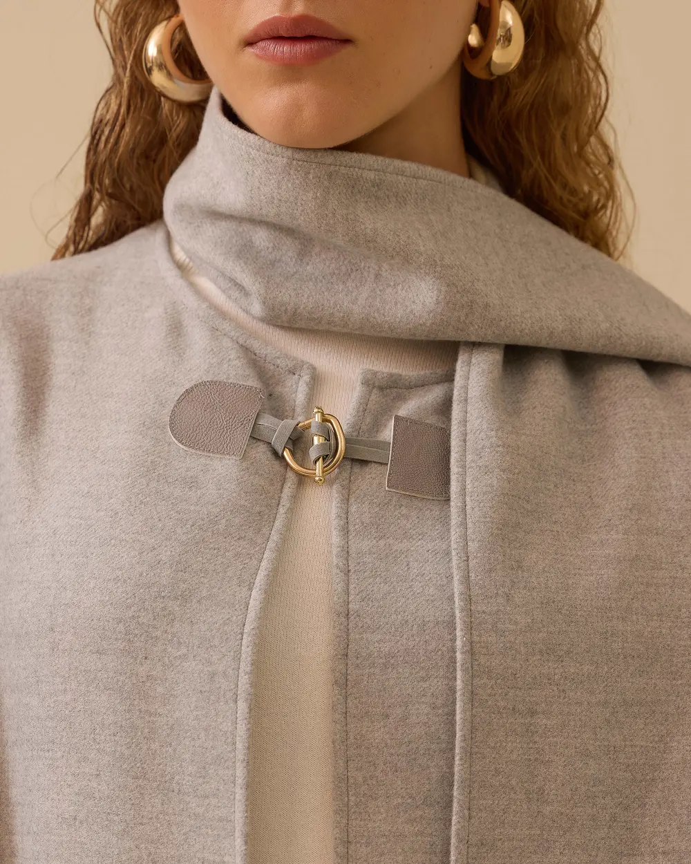 Tokalı Şal Detaylı Panço