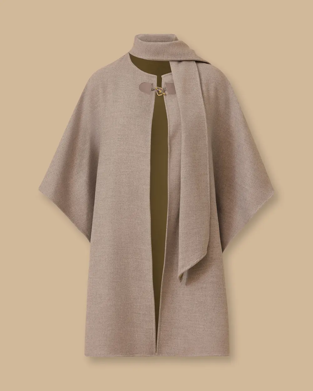 Buckled Shawl Detailed Poncho