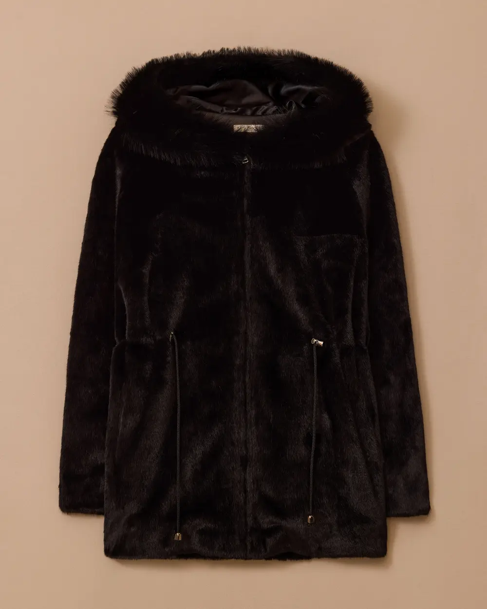 Kapüşonlu Suni Kürk Kaban