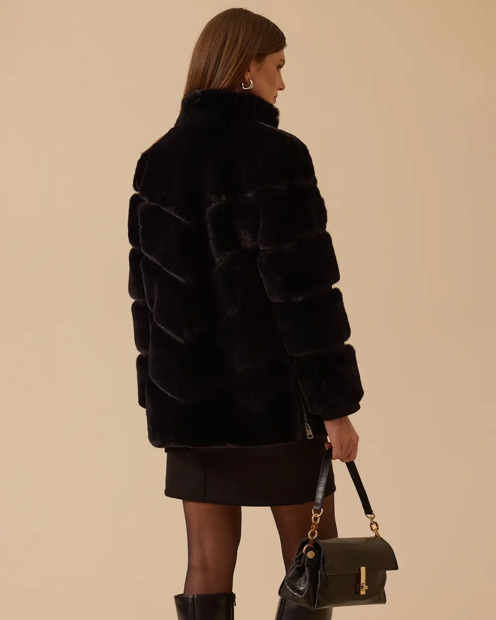 Fermuarlı Suni Kürk Kaban