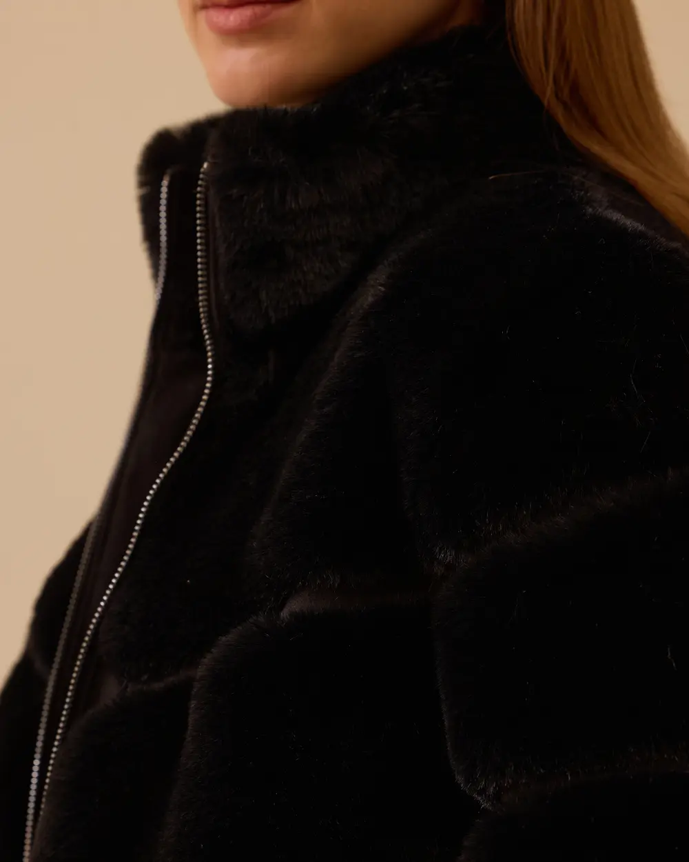 Fermuarlı Suni Kürk Kaban