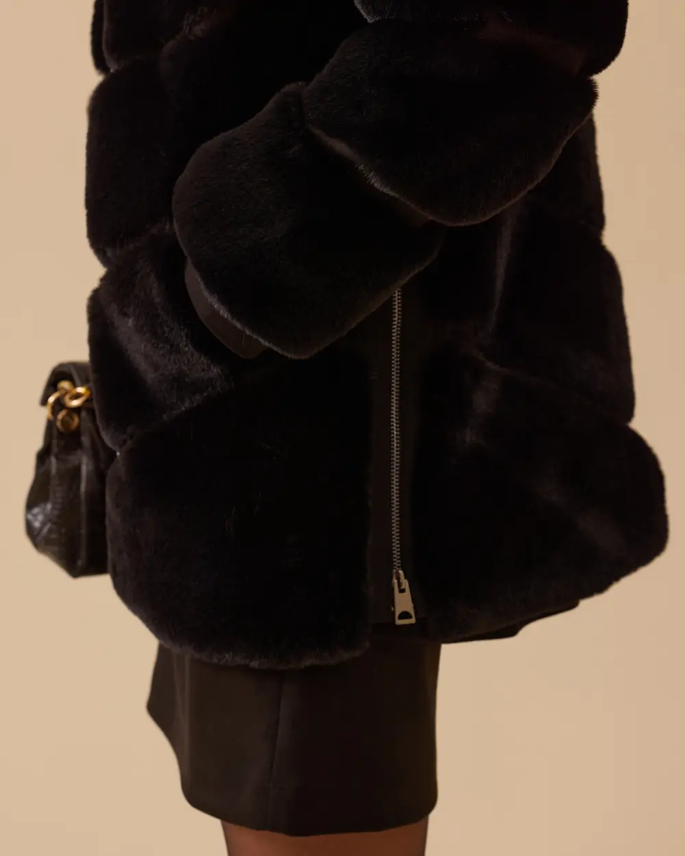 Fermuarlı Suni Kürk Kaban