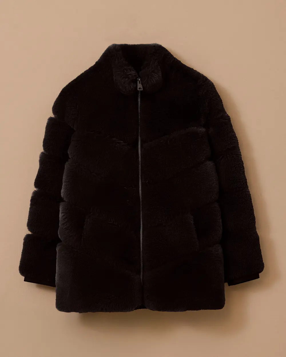 Faux Fur Coat with Zipper