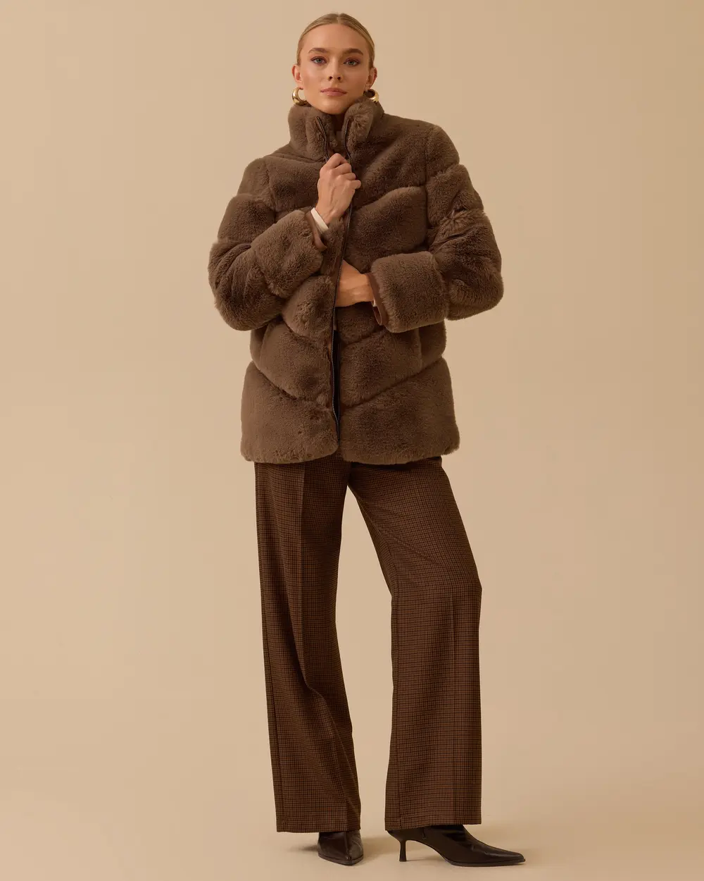 Fermuarlı Suni Kürk Kaban