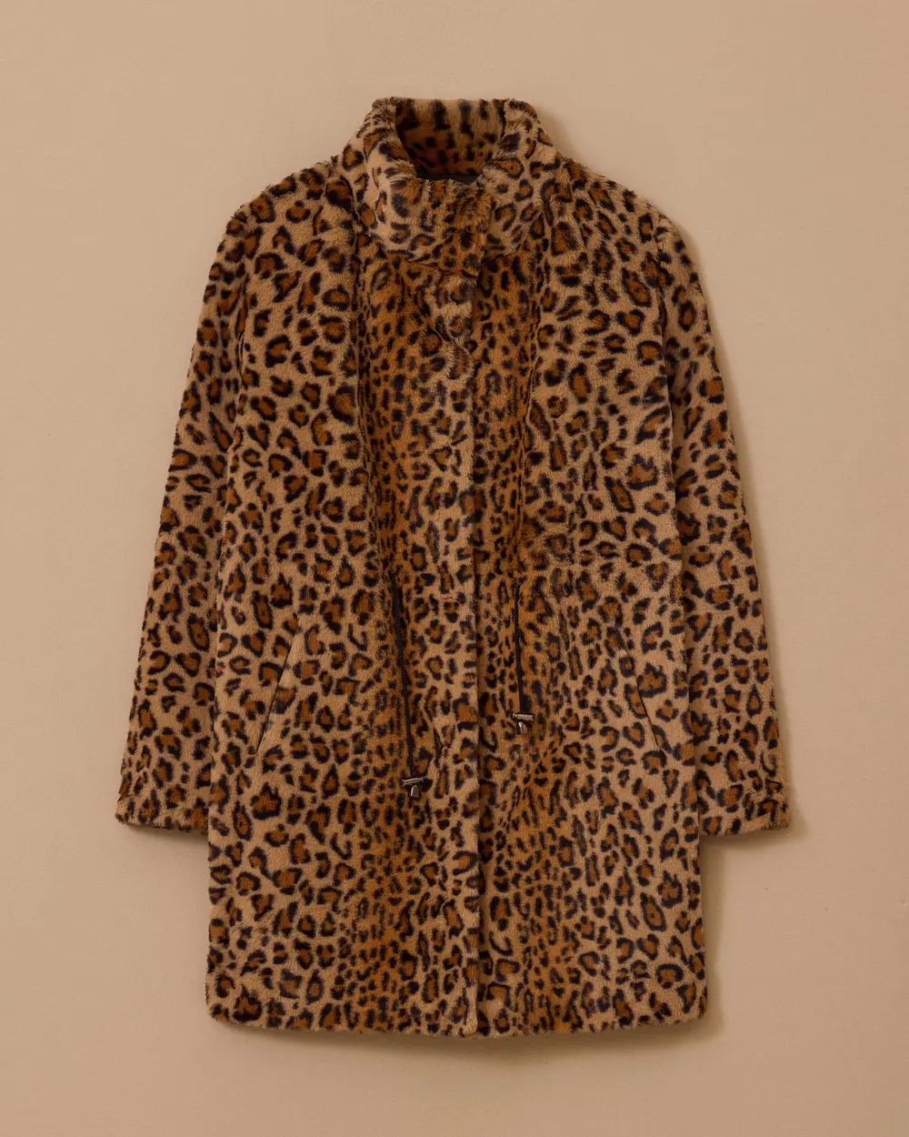 Leopar Desen Suni Kürk Kaban