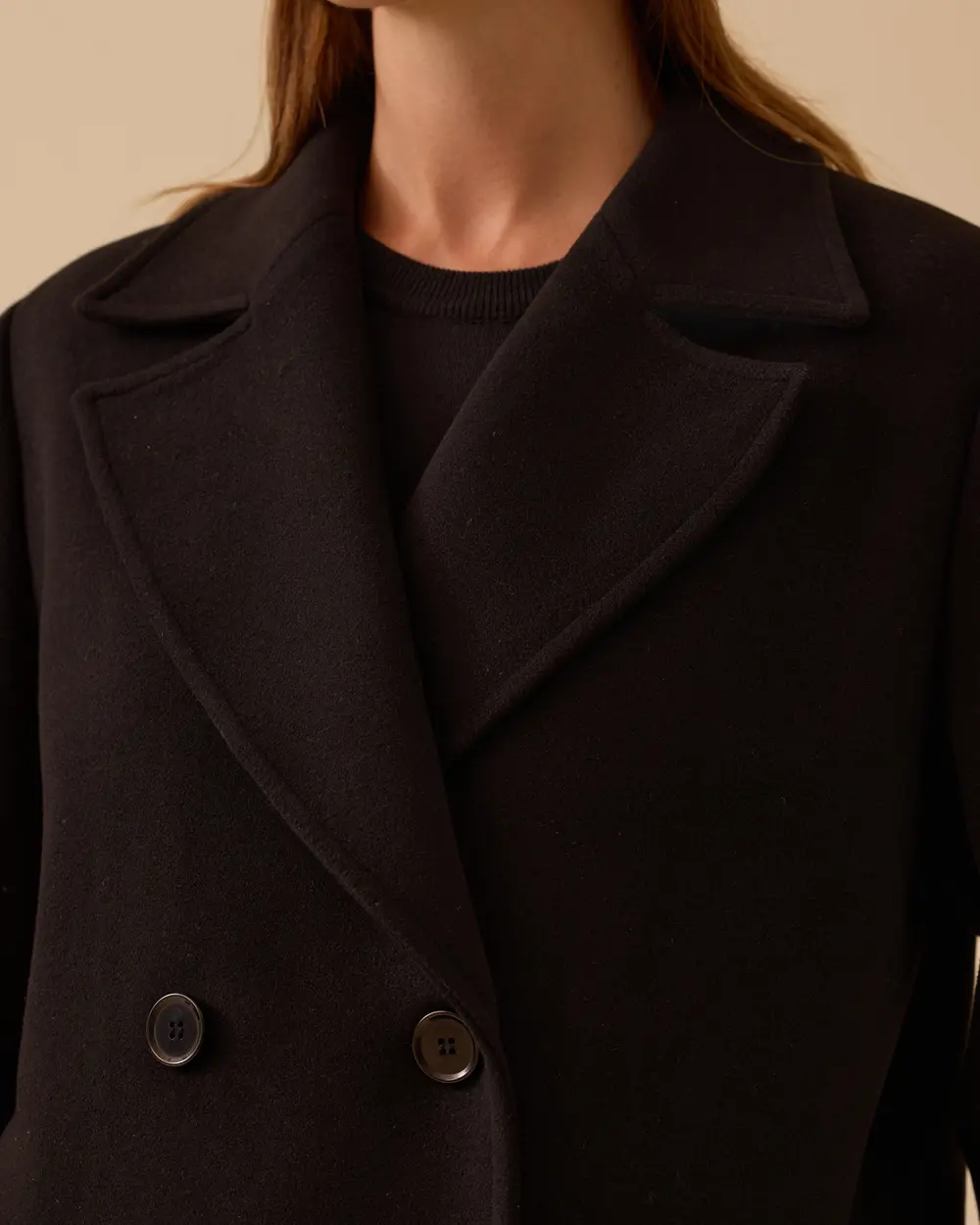 Buttoned Long Cashmere Coat