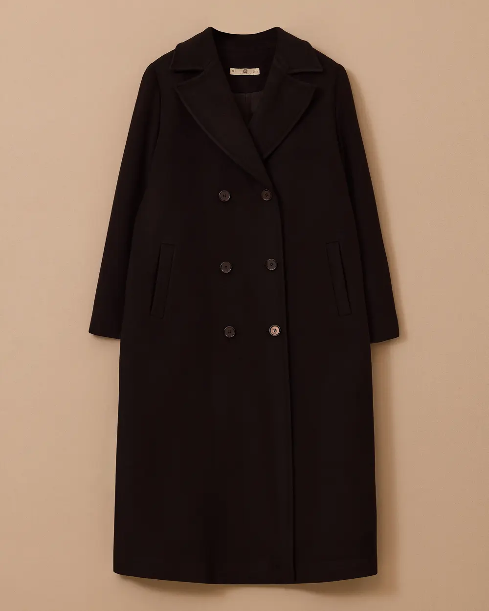 Buttoned Long Cashmere Coat