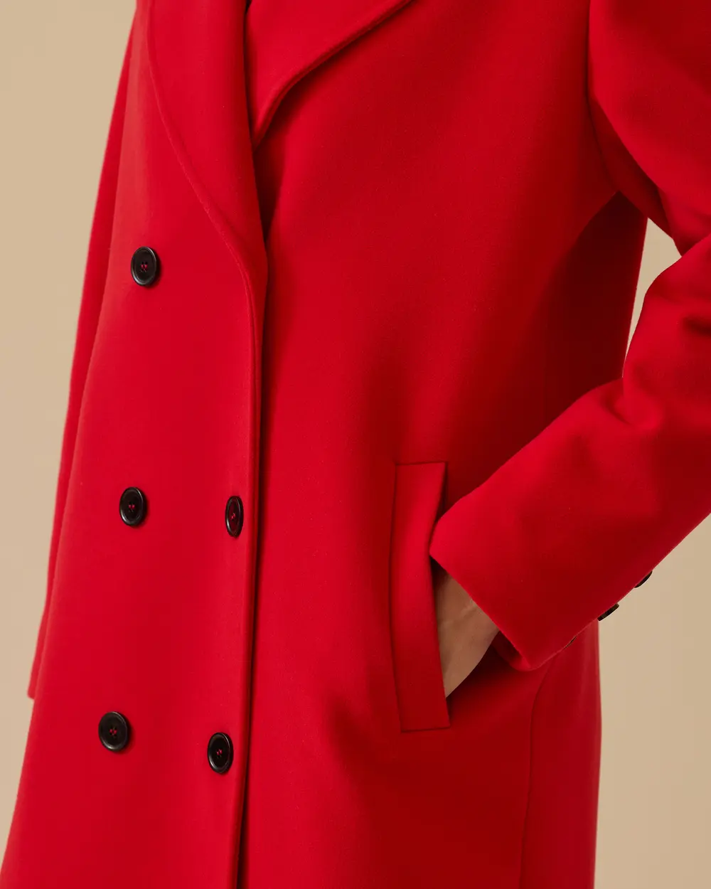 Düğmeli Uzun Kaşe Kaban