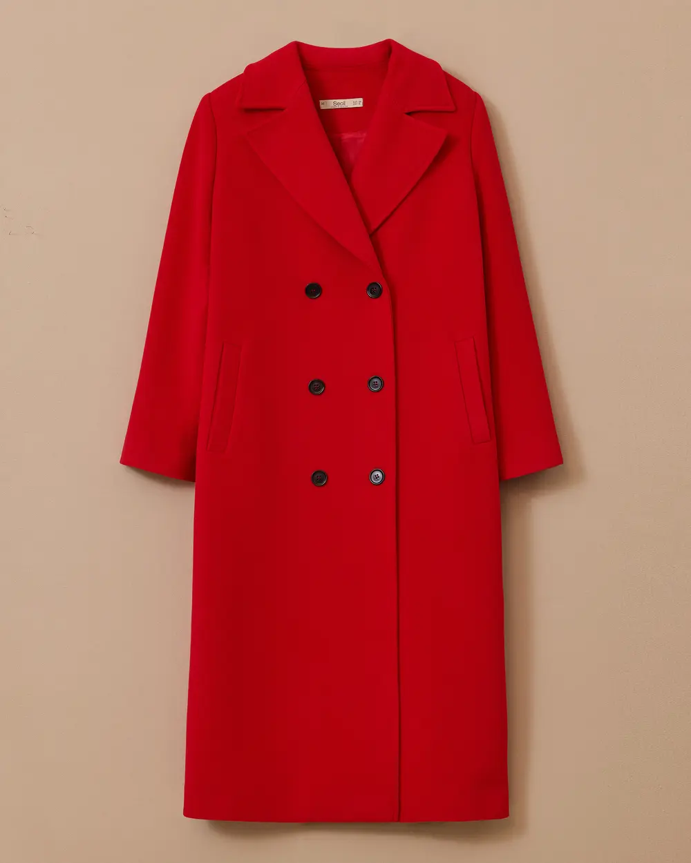 Buttoned Long Cashmere Coat