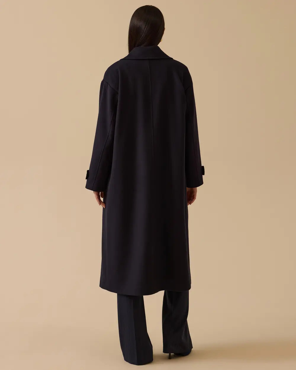 Kruvaze Oversize Kaşe Kaban