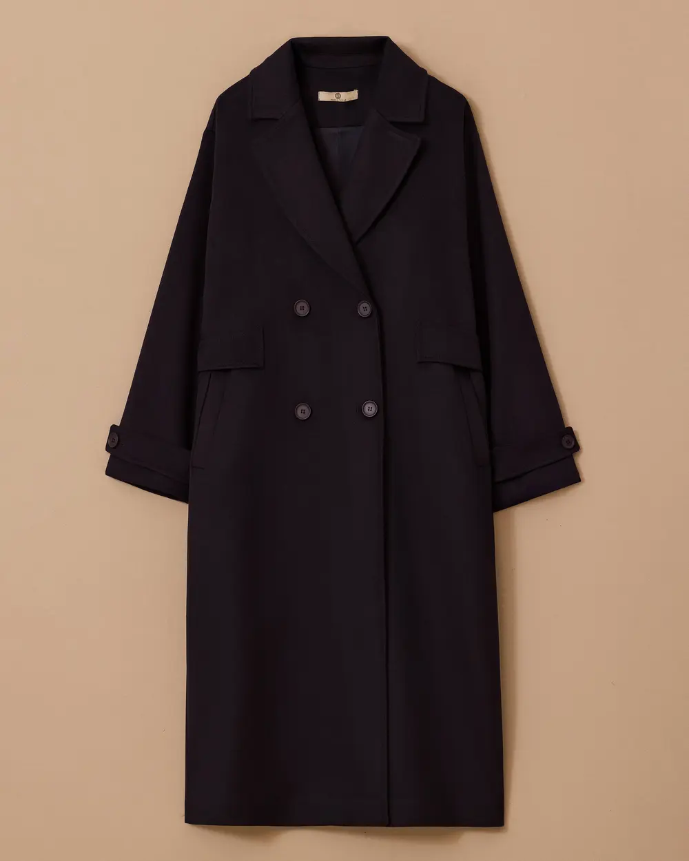 Kruvaze Oversize Kaşe Kaban