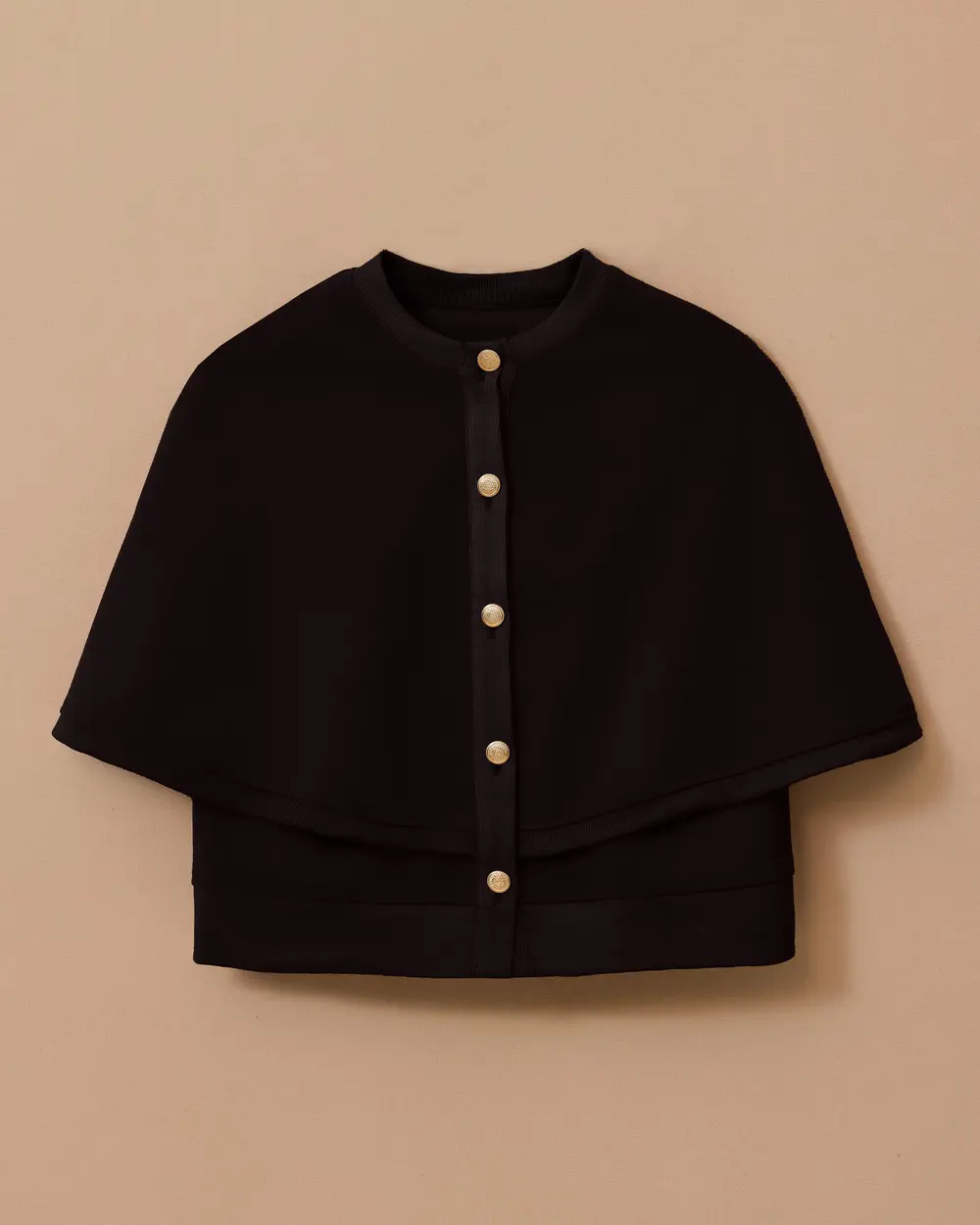 Layered Cashmere Poncho