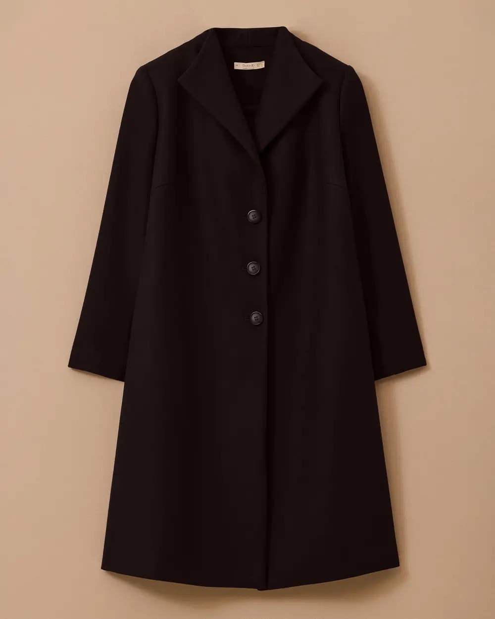 Plus Size Buttoned Cashmere Coat