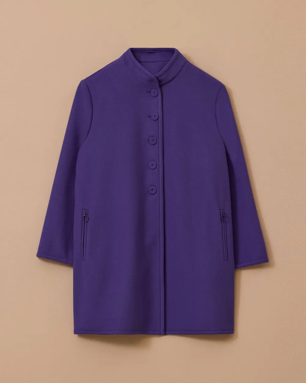 Büyük Beden Hakim Yaka Düğmeli Kaban