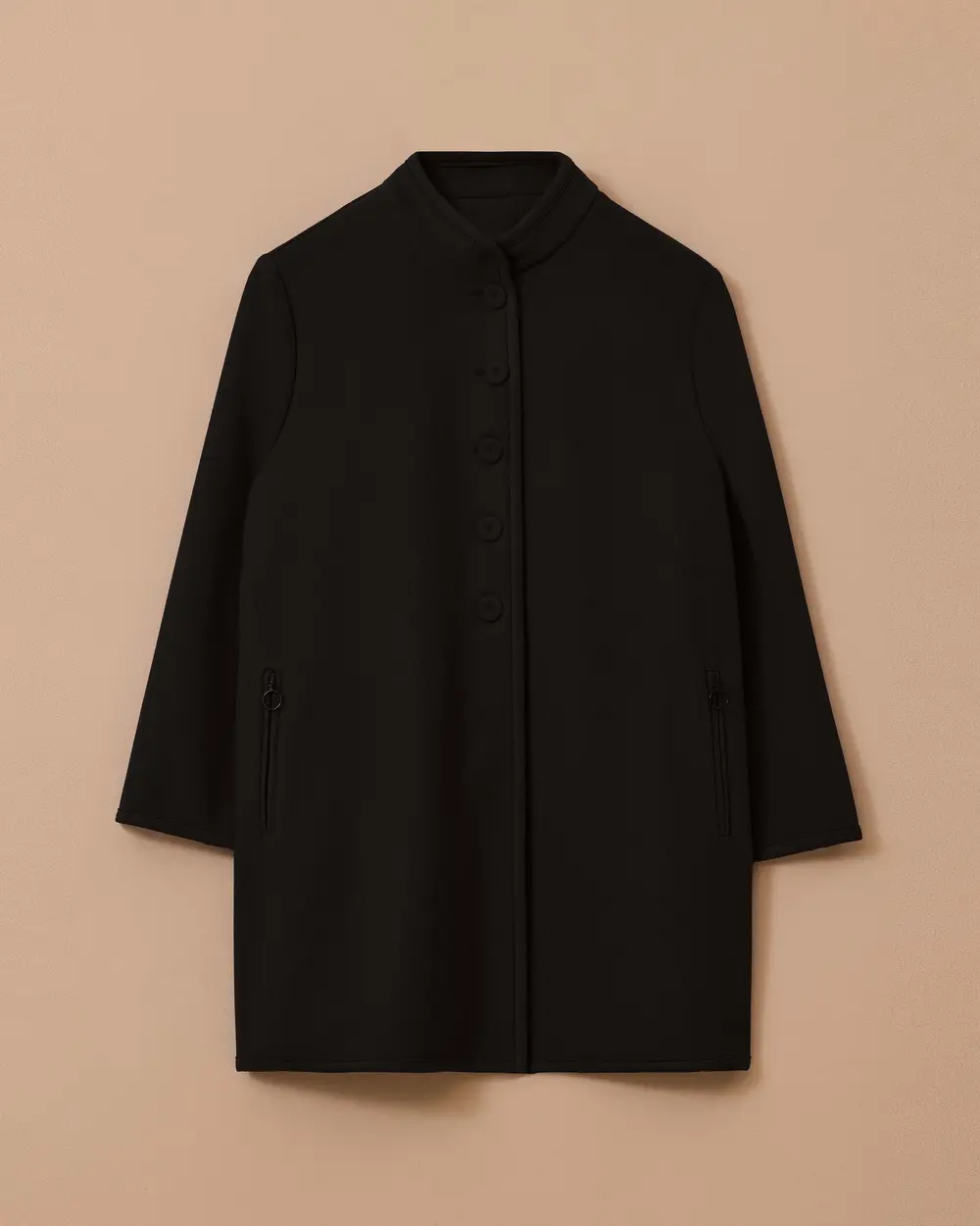 Büyük Beden Hakim Yaka Düğmeli Kaban