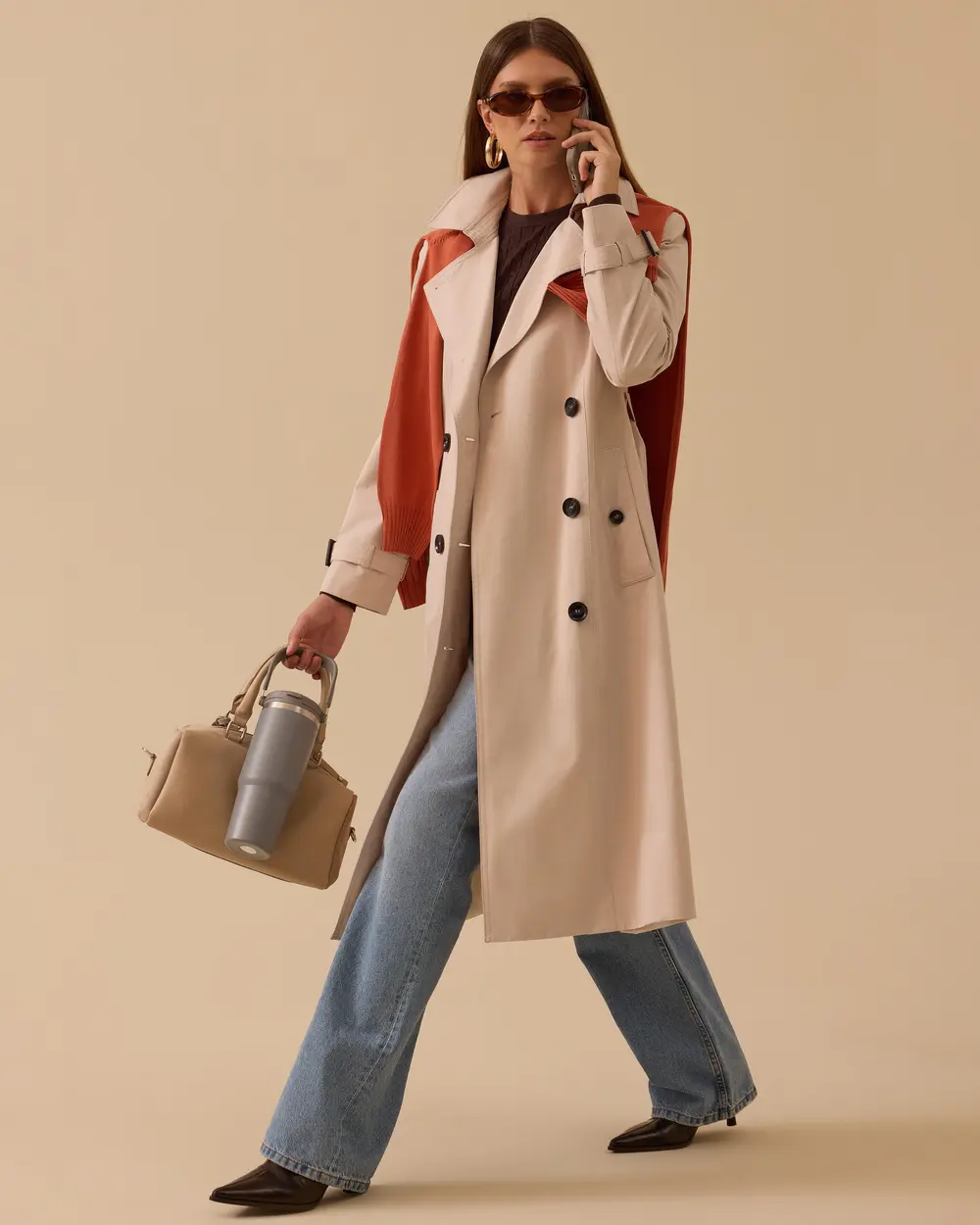 Kemerli Uzun Klasik Trençkot