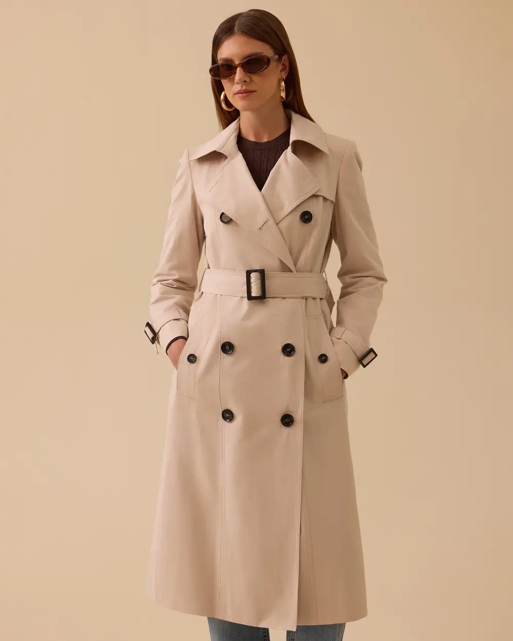 Kemerli Uzun Klasik Trençkot