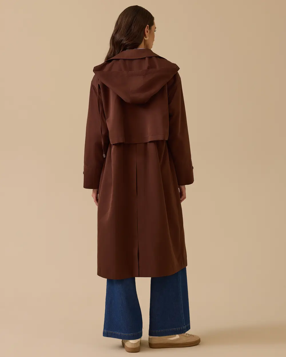 Su İtici Uzun Trençkot