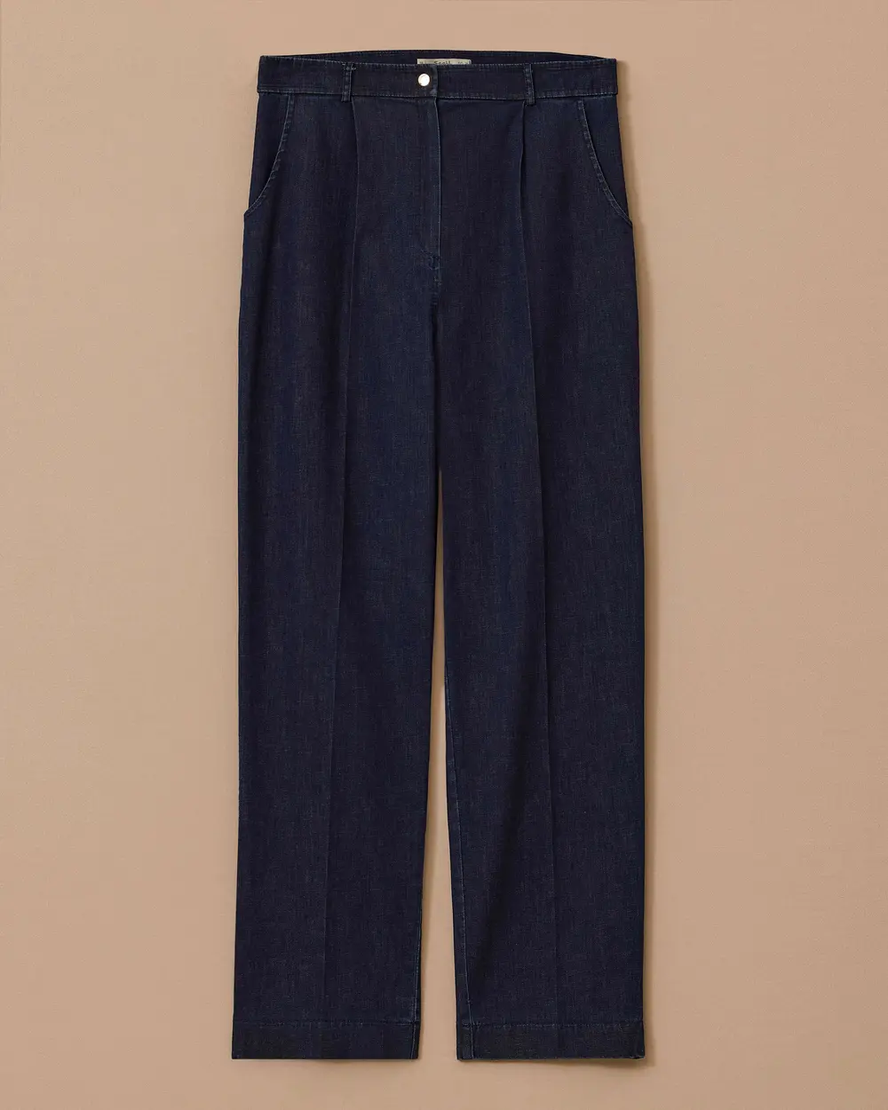 Yüksek Bel Pile Detaylı Bilek Boy Jean Pantolon