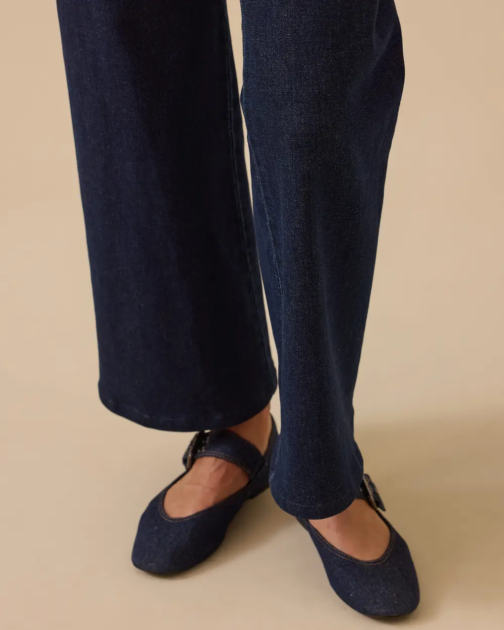 Yüksek Bel Geniş Paça Jean Pantolon