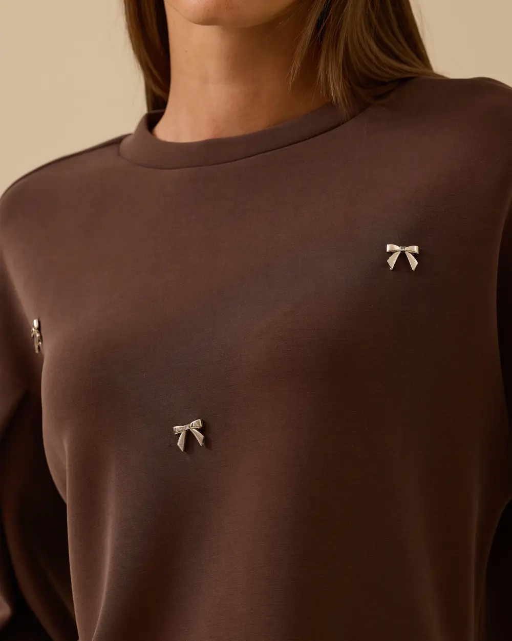 Aksesuar Detaylı Bol Kol Sweatshirt