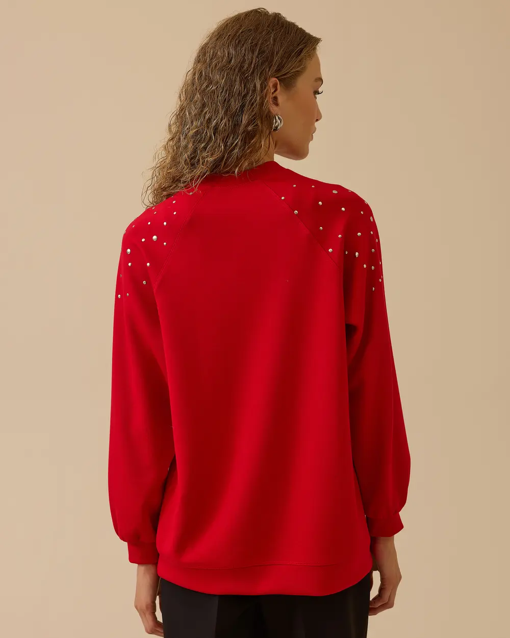 Omuz Detaylı Oversize Sweatshirt