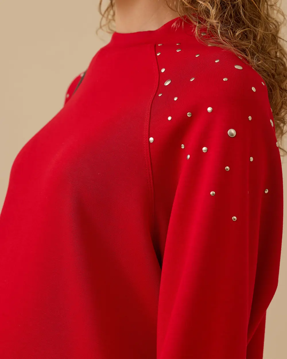 Omuz Detaylı Oversize Sweatshirt