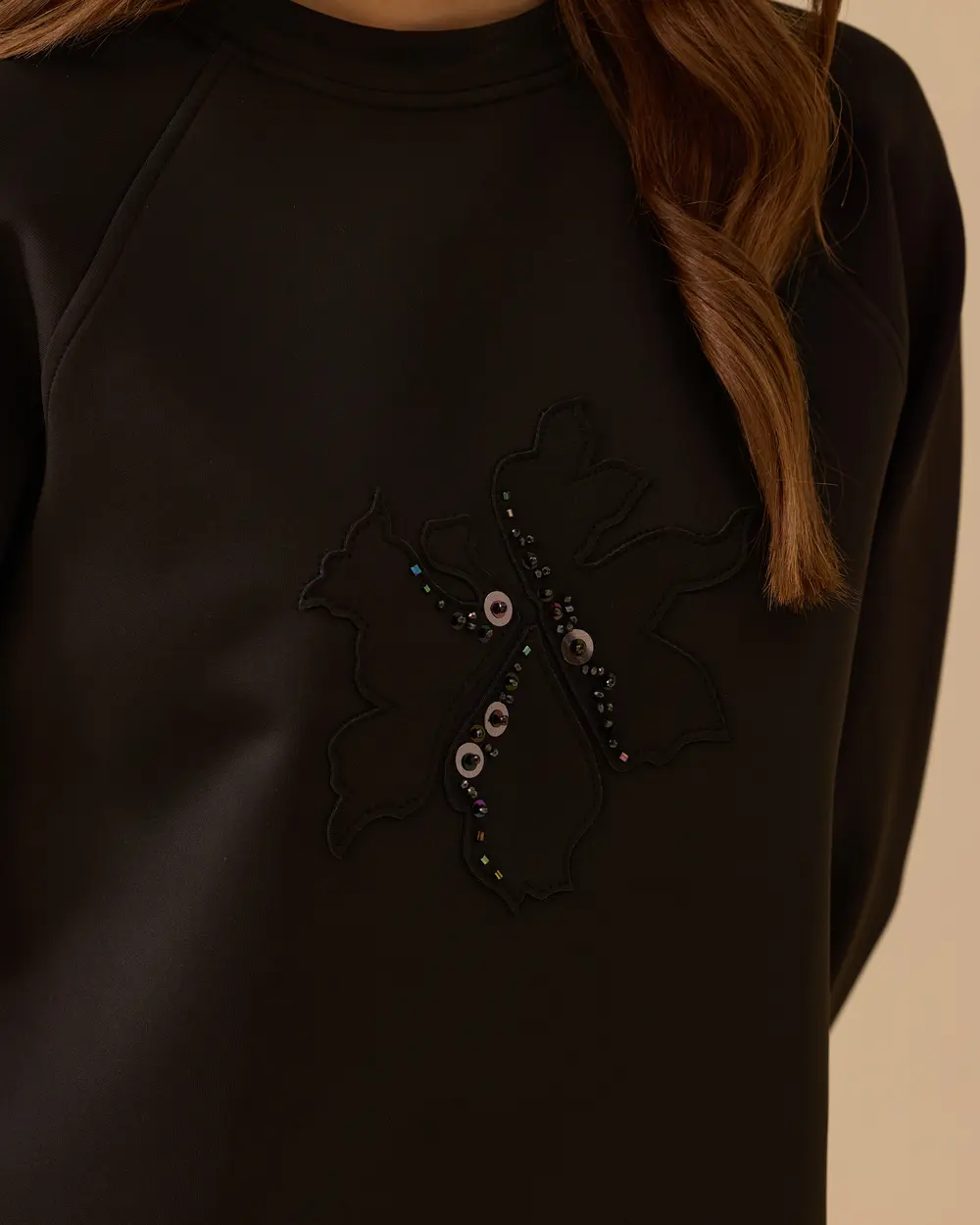 Nakışlı Pul Detaylı Sweatshirt