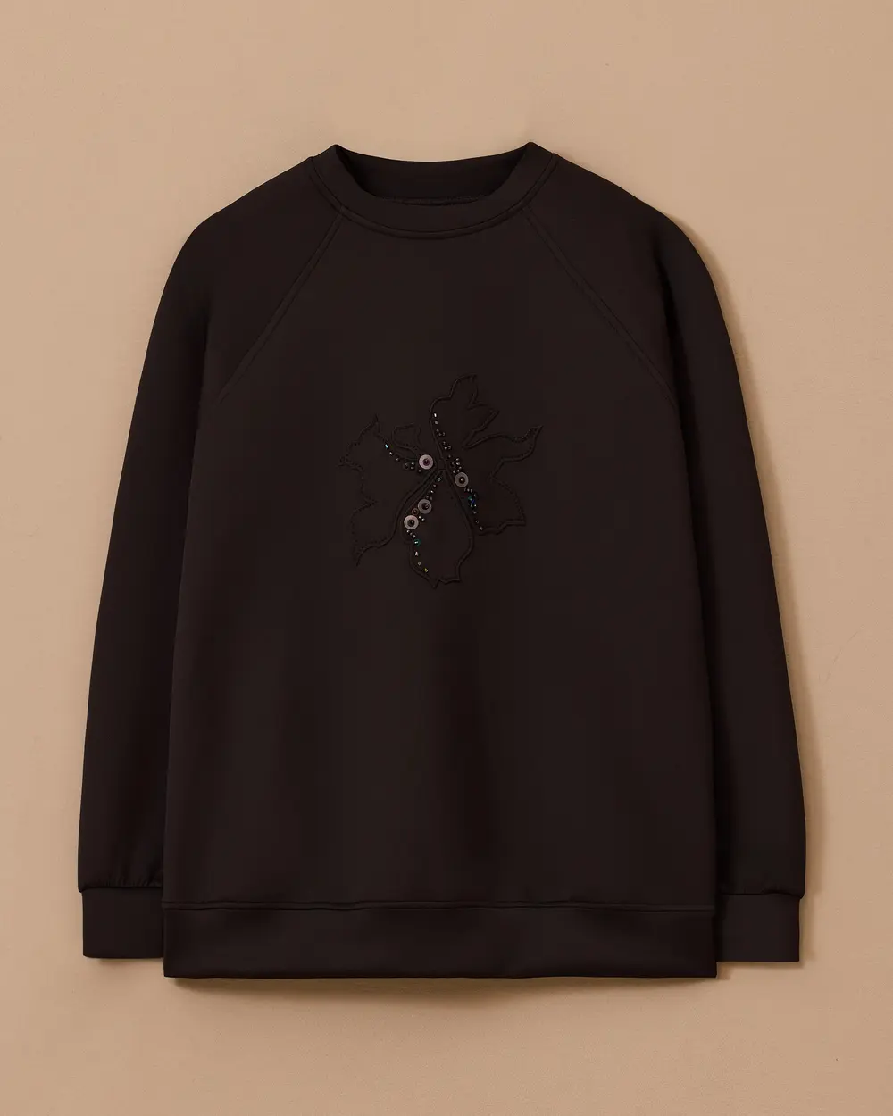 Embroidered Sequin Detailed Sweatshirt
