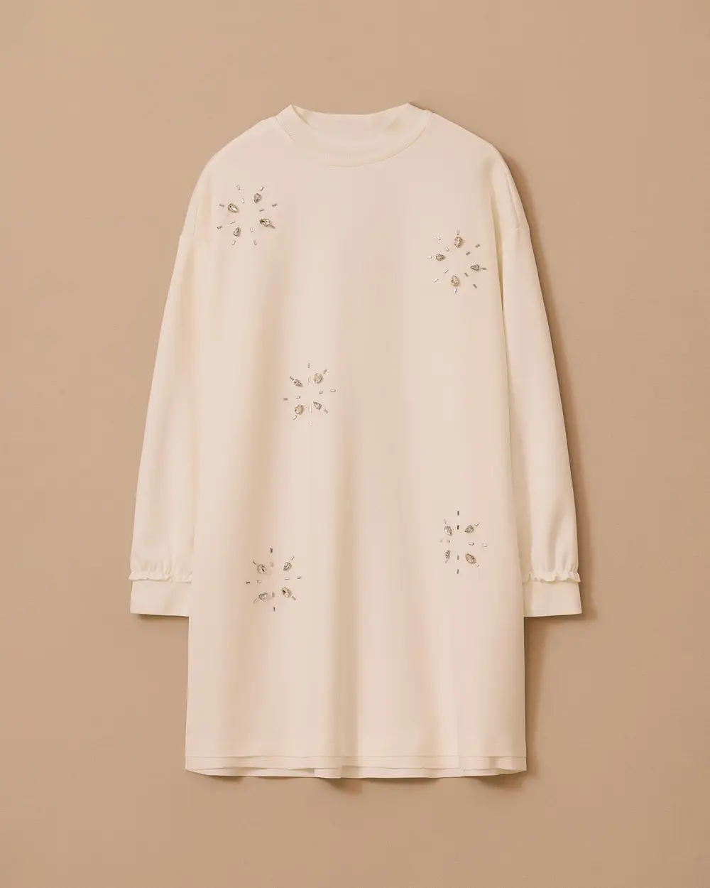 Stone Detailed Round Neck Sweatshirt