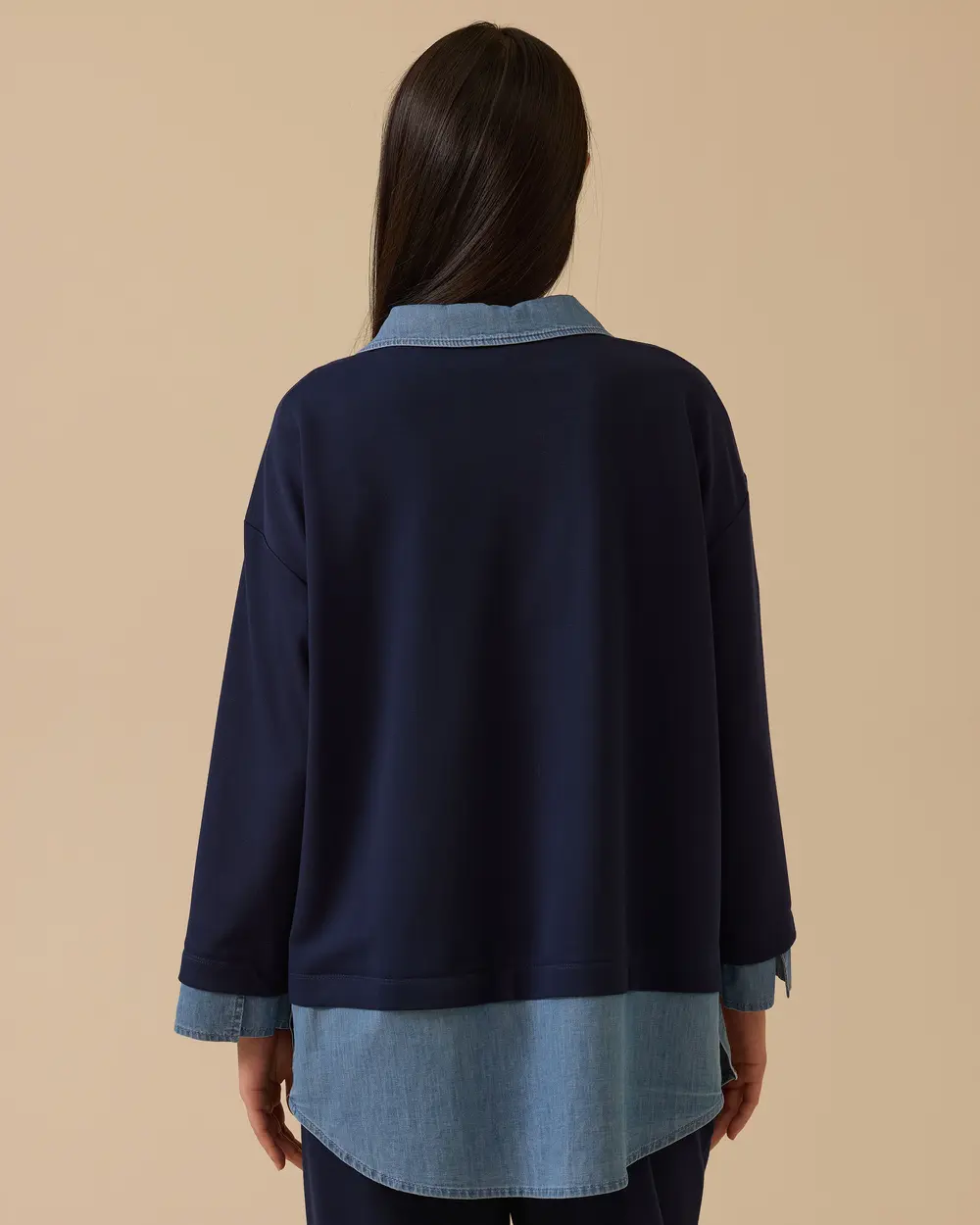 Çift Kumaşlı Taş Detaylı Sweatshirt