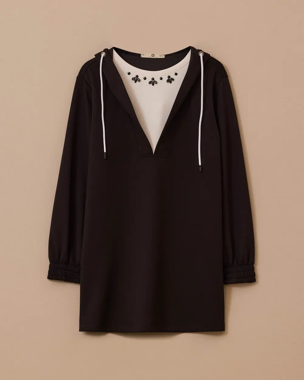 Stone Detailed Hooded Sweatshirt