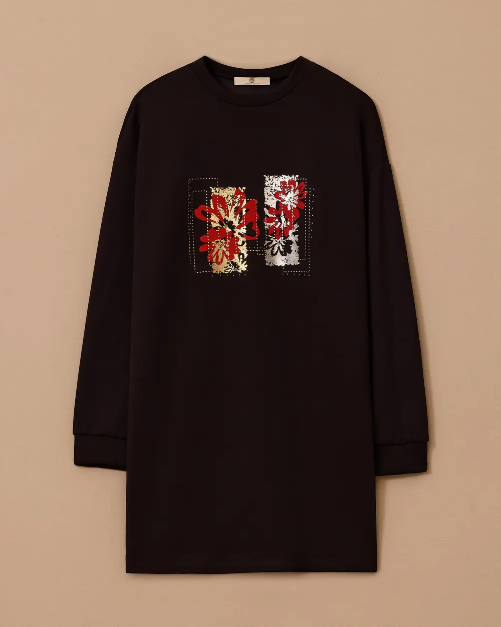 Çiçek Baskılı Sweatshirt