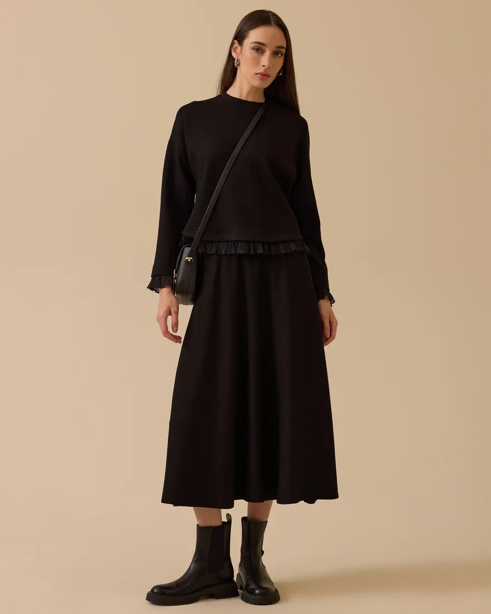 Ruffle Detailed Sweatshirt