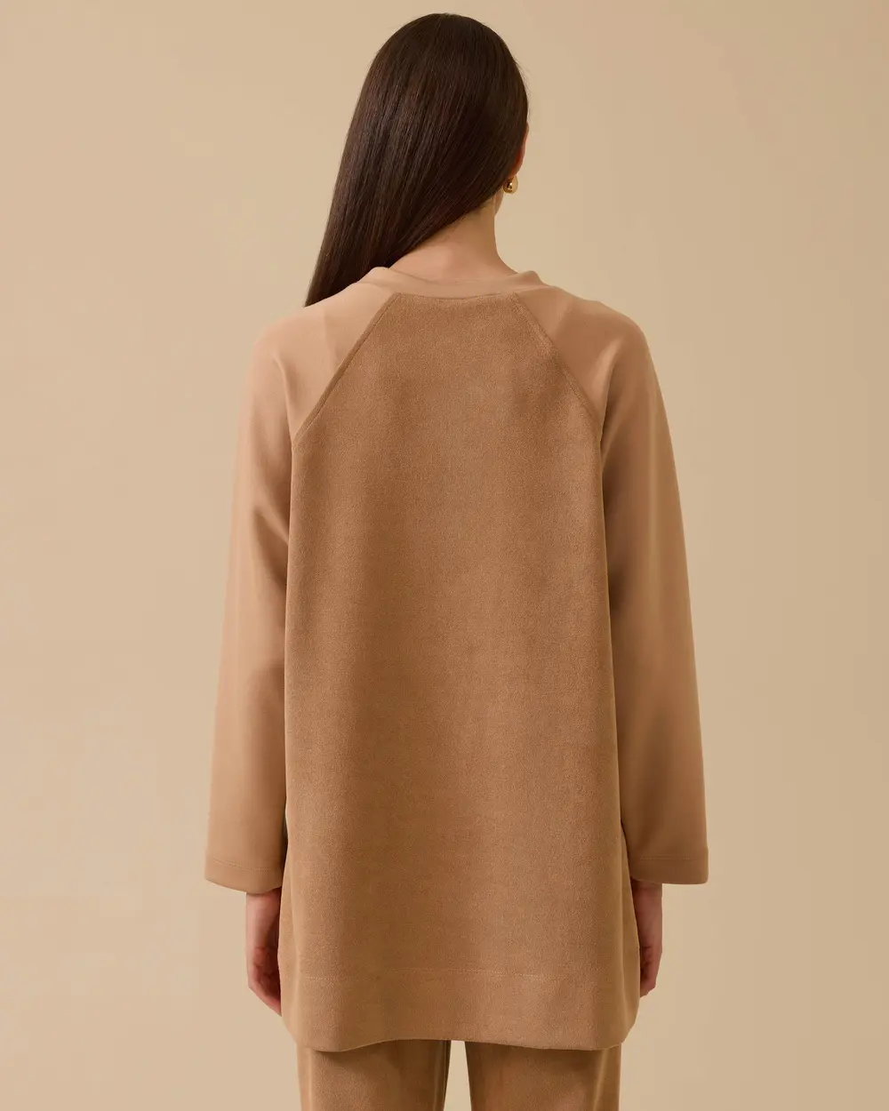 Fiyonk Aksesuar Detaylı Süet Sweatshirt